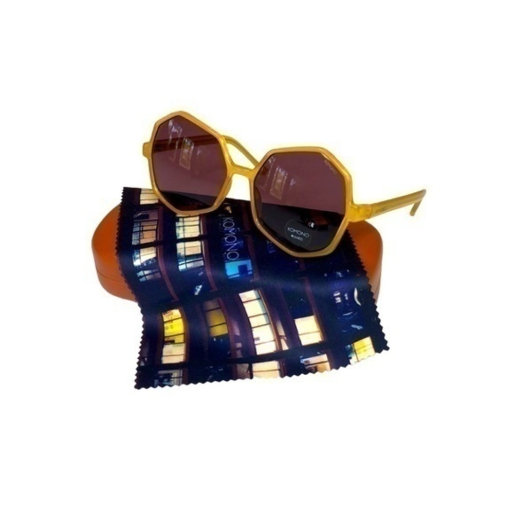 Komono Sunglasses Oversized Gold NEW Bonnie geometric - Picture 9 of 11